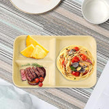Maxbell Serving Platter Easy to Fill Practical 3 Compartments Porcelain Dinner Plate rectangle yellow