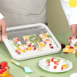 Maxbell Ice Cream Maker Homemade Easy to Clean Fun Families Activities Ice Cream Pan White With Lid
