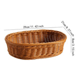 Maxbell Imitation Rattan Storage Basket Decor Woven Basket for Bedroom Bathroom Home 29cmx21cmx8cm