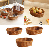 Maxbell Imitation Rattan Storage Basket Decor Woven Basket for Bedroom Bathroom Home 29cmx21cmx8cm