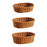 Maxbell Imitation Rattan Storage Basket Decor Woven Basket for Bedroom Bathroom Home 29cmx21cmx8cm