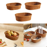 Maxbell Imitation Rattan Storage Basket Decor Woven Basket for Bedroom Bathroom Home 29cmx21cmx8cm