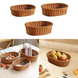 Maxbell Imitation Rattan Storage Basket Decor Woven Basket for Bedroom Bathroom Home 29cmx21cmx8cm
