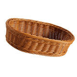 Maxbell Imitation Rattan Storage Basket Decor Woven Basket for Bedroom Bathroom Home 29cmx21cmx8cm