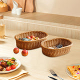 Maxbell Imitation Rattan Storage Basket Decor Woven Basket for Bedroom Bathroom Home 29cmx21cmx8cm