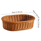 Maxbell Imitation Rattan Storage Basket Decor Woven Basket for Bedroom Bathroom Home 33cmx24cmx9cm