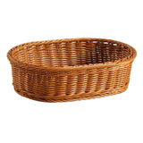 Maxbell Imitation Rattan Storage Basket Decor Woven Basket for Bedroom Bathroom Home 33cmx24cmx9cm