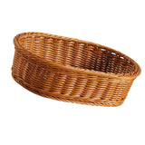 Maxbell Imitation Rattan Storage Basket Decor Woven Basket for Bedroom Bathroom Home 33cmx24cmx9cm
