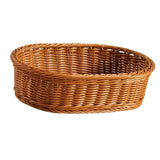 Maxbell Imitation Rattan Storage Basket Decor Woven Basket for Bedroom Bathroom Home 33cmx24cmx9cm