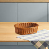 Maxbell Imitation Rattan Storage Basket Decor Woven Basket for Bedroom Bathroom Home 33cmx24cmx9cm
