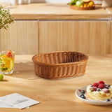 Maxbell Imitation Rattan Storage Basket Decor Woven Basket for Bedroom Bathroom Home 33cmx24cmx9cm
