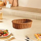 Maxbell Imitation Rattan Storage Basket Decor Woven Basket for Bedroom Bathroom Home 33cmx24cmx9cm