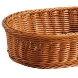 Maxbell Imitation Rattan Storage Basket Decor Woven Basket for Bedroom Bathroom Home 33cmx24cmx9cm