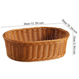 Maxbell Imitation Rattan Storage Basket Decor Woven Basket for Bedroom Bathroom Home 34cmx26cmx10cm