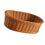 Maxbell Imitation Rattan Storage Basket Decor Woven Basket for Bedroom Bathroom Home 34cmx26cmx10cm