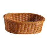 Maxbell Imitation Rattan Storage Basket Decor Woven Basket for Bedroom Bathroom Home 34cmx26cmx10cm