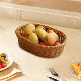 Maxbell Imitation Rattan Storage Basket Decor Woven Basket for Bedroom Bathroom Home 34cmx26cmx10cm