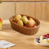 Maxbell Imitation Rattan Storage Basket Decor Woven Basket for Bedroom Bathroom Home 34cmx26cmx10cm