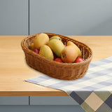 Maxbell Imitation Rattan Storage Basket Decor Woven Basket for Bedroom Bathroom Home 34cmx26cmx10cm