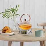 Maxbell Tea Teapot Warmer Stainless Steel Home for Other Heatproof Dish Glass Teapot Silver