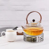Maxbell Tea Teapot Warmer Stainless Steel Home for Other Heatproof Dish Glass Teapot Silver