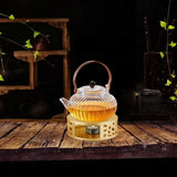 Maxbell Tea Teapot Warmer Stainless Steel Home for Other Heatproof Dish Glass Teapot Gold