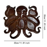 Maxbell Wood Octopus Charcuterie Platter for Family Gatherings Lightweight Versatile 30cmx30cm