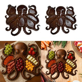 Maxbell Wood Octopus Charcuterie Platter for Family Gatherings Lightweight Versatile 30cmx30cm