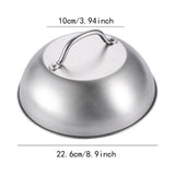 Maxbell Stainless Steel Pan Lid Practical Griddle Cover for Outdoor Barbecue Kitchen