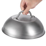 Maxbell Stainless Steel Pan Lid Practical Griddle Cover for Outdoor Barbecue Kitchen