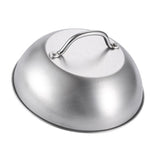 Maxbell Stainless Steel Pan Lid Practical Griddle Cover for Outdoor Barbecue Kitchen