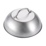 Maxbell Stainless Steel Pan Lid Practical Griddle Cover for Outdoor Barbecue Kitchen