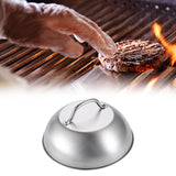 Maxbell Stainless Steel Pan Lid Practical Griddle Cover for Outdoor Barbecue Kitchen