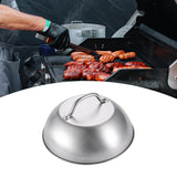 Maxbell Stainless Steel Pan Lid Practical Griddle Cover for Outdoor Barbecue Kitchen