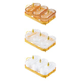 Maxbell Snack Serving Tray 3 Compartments Platter Candy Plate for Candy Nuts