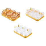 Maxbell Snack Serving Tray 3 Compartments Platter Candy Plate for Candy Nuts