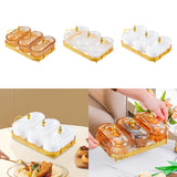 Maxbell Snack Serving Tray 3 Compartments Platter Candy Plate for Candy Nuts