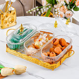 Maxbell Snack Serving Tray 3 Compartments Platter Candy Plate for Candy Nuts