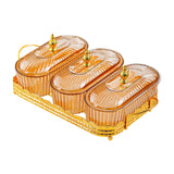 Maxbell Snack Serving Tray 3 Compartments Platter Candy Plate for Candy Nuts