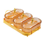 Maxbell Snack Serving Tray 3 Compartments Platter Candy Plate for Candy Nuts