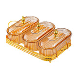 Maxbell Snack Serving Tray 3 Compartments Platter Candy Plate for Candy Nuts