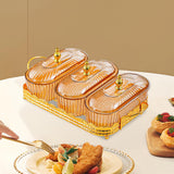 Maxbell Snack Serving Tray 3 Compartments Platter Candy Plate for Candy Nuts