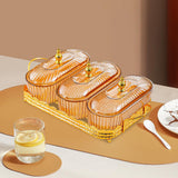 Maxbell Snack Serving Tray 3 Compartments Platter Candy Plate for Candy Nuts