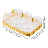 Maxbell Snack Serving Tray 3 Compartments Platter Candy Plate for Candy Nuts