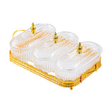 Maxbell Snack Serving Tray 3 Compartments Platter Candy Plate for Candy Nuts