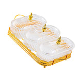 Maxbell Snack Serving Tray 3 Compartments Platter Candy Plate for Candy Nuts