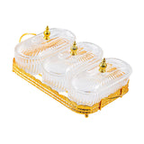 Maxbell Snack Serving Tray 3 Compartments Platter Candy Plate for Candy Nuts