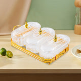 Maxbell Snack Serving Tray 3 Compartments Platter Candy Plate for Candy Nuts