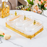 Maxbell Snack Serving Tray 3 Compartments Platter Candy Plate for Candy Nuts