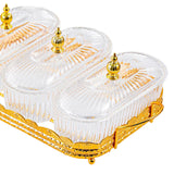 Maxbell Snack Serving Tray 3 Compartments Platter Candy Plate for Candy Nuts
